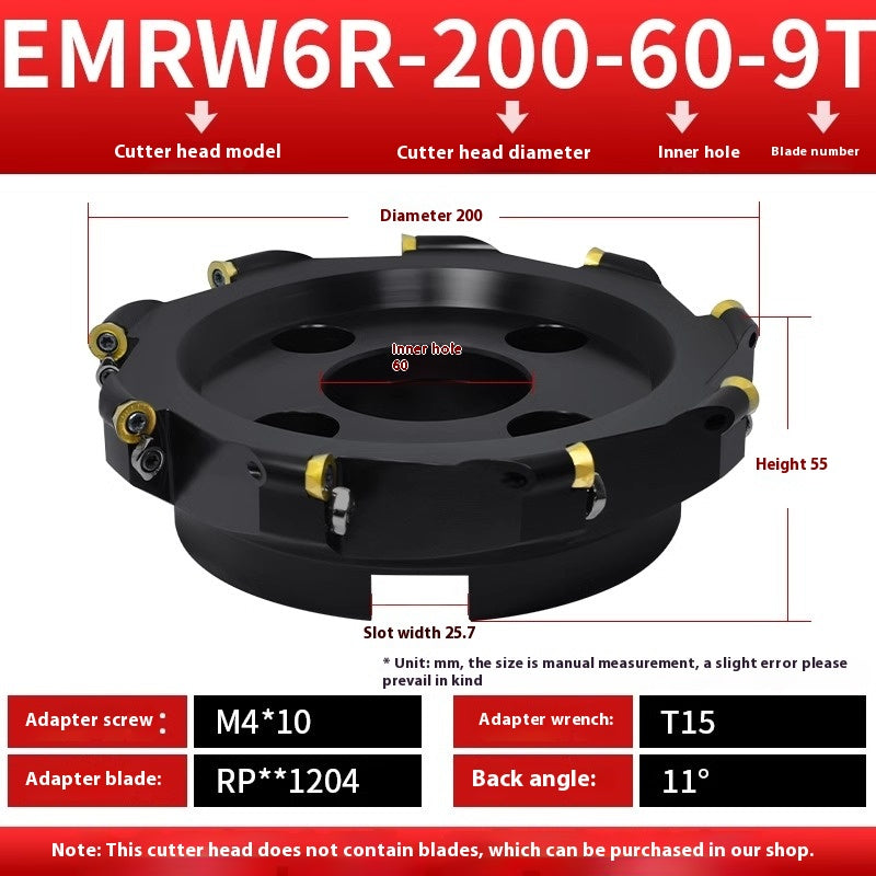 2078-CNC EMR round nose milling cutter head 50R5 plane finishing milling machine cutter head machining center 80/160/63R6 flying cutter head Shandong Denso Pricision Tools Co.,Ltd.